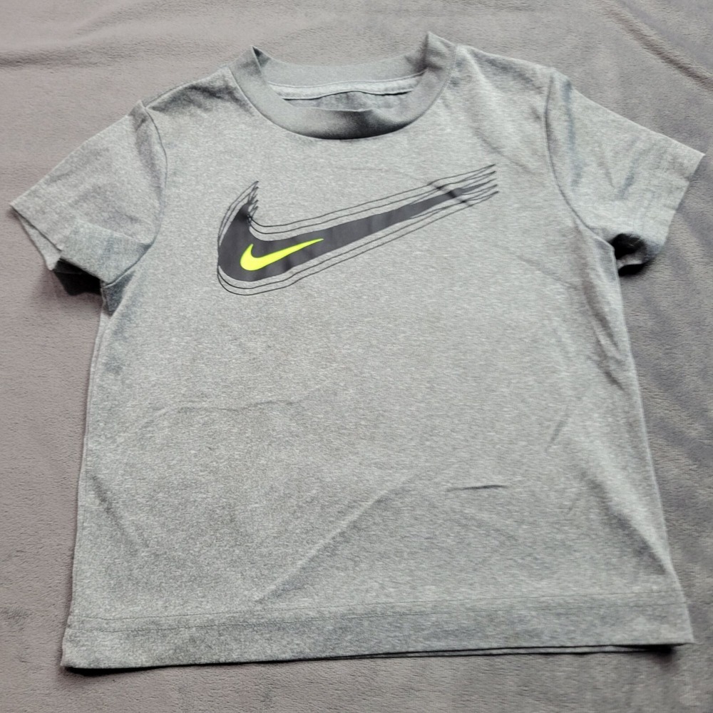 Nike Boys Dri-FIT Graphic Gray Short Sleeve T-Shirt Size 4T